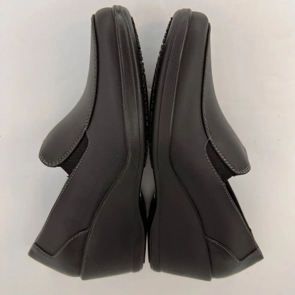 Dr. Scholls Womens 36120076 Black Gel Cushion Leather Size 7 Slip-On Shoes